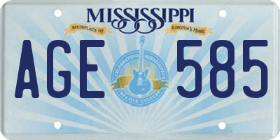MS license plate AGE585