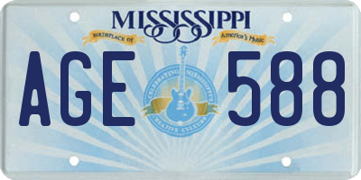 MS license plate AGE588