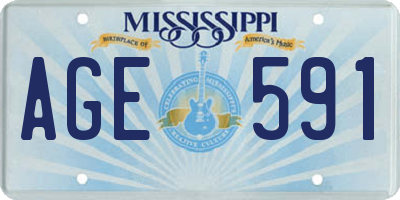 MS license plate AGE591