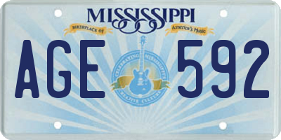 MS license plate AGE592
