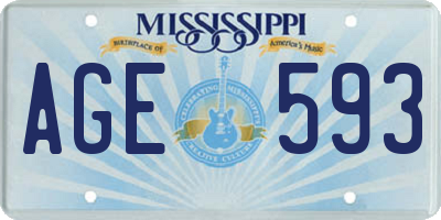 MS license plate AGE593
