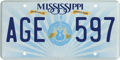 MS license plate AGE597