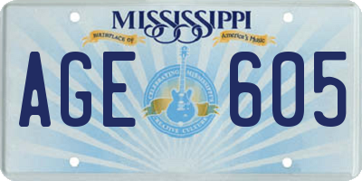 MS license plate AGE605