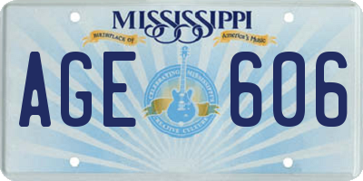 MS license plate AGE606
