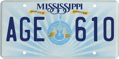 MS license plate AGE610