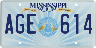 MS license plate AGE614