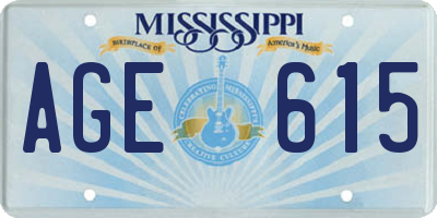 MS license plate AGE615