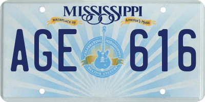 MS license plate AGE616