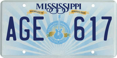 MS license plate AGE617