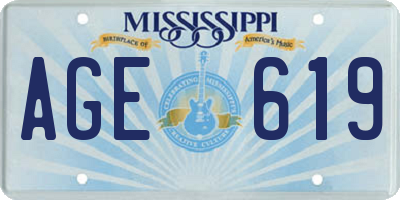 MS license plate AGE619