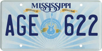 MS license plate AGE622