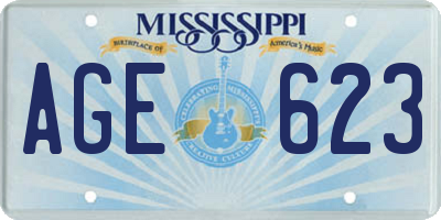 MS license plate AGE623