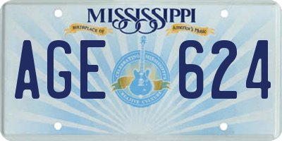 MS license plate AGE624