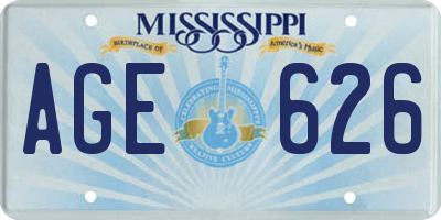 MS license plate AGE626