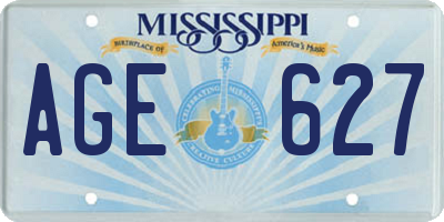 MS license plate AGE627