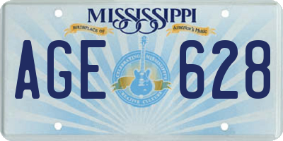 MS license plate AGE628