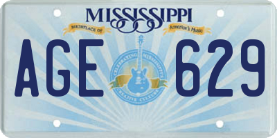 MS license plate AGE629