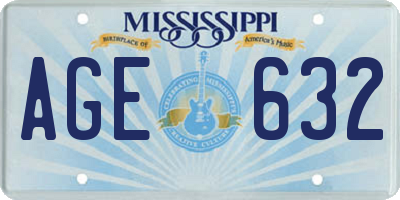 MS license plate AGE632