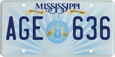 MS license plate AGE636