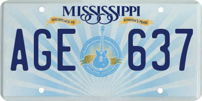 MS license plate AGE637