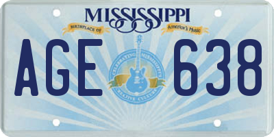 MS license plate AGE638