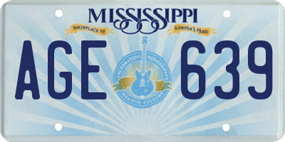 MS license plate AGE639