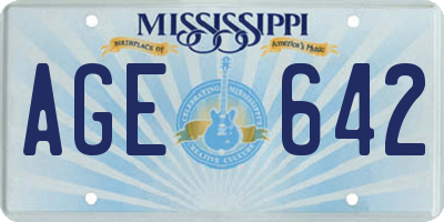 MS license plate AGE642