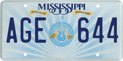 MS license plate AGE644