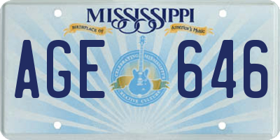 MS license plate AGE646