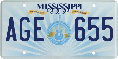MS license plate AGE655