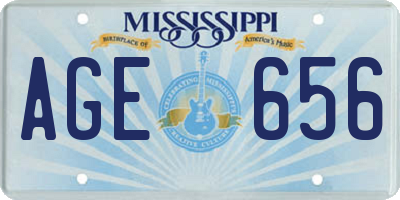 MS license plate AGE656