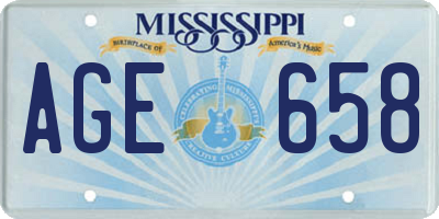 MS license plate AGE658