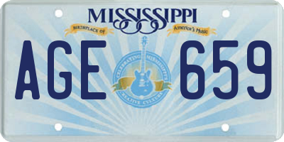 MS license plate AGE659