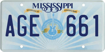 MS license plate AGE661