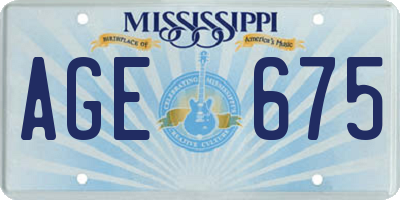 MS license plate AGE675