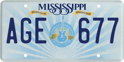MS license plate AGE677