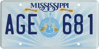 MS license plate AGE681