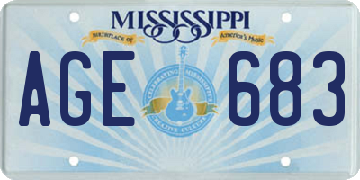 MS license plate AGE683