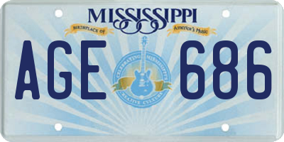 MS license plate AGE686