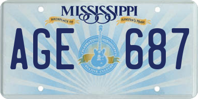 MS license plate AGE687