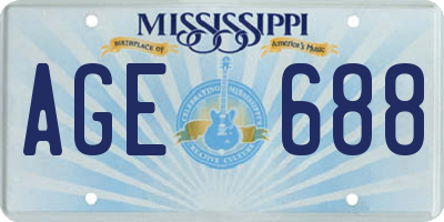 MS license plate AGE688
