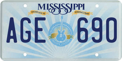 MS license plate AGE690