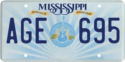 MS license plate AGE695