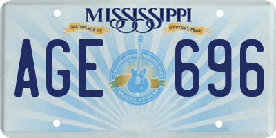 MS license plate AGE696
