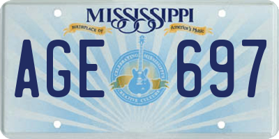 MS license plate AGE697