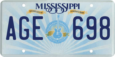 MS license plate AGE698