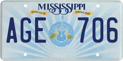 MS license plate AGE706