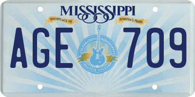 MS license plate AGE709