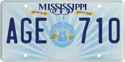 MS license plate AGE710