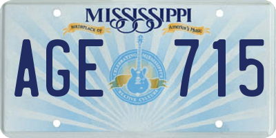 MS license plate AGE715